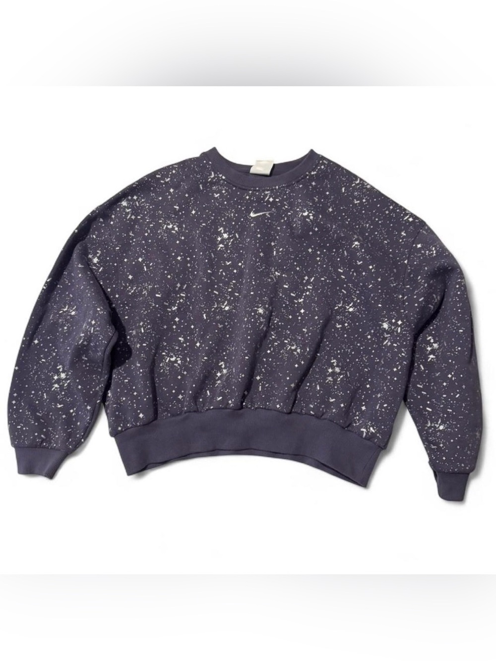 Nike Women's Purple Speckled Crewneck Sweatshirt